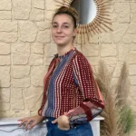 Chemise imprimée graphique femme bordeaux - bordeaux - 38