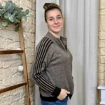 Gilet zippé sportswear femme à rayures - marron-clair - taille-unique