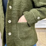 Veste/Manteau bouclette femme boutonnée - kaki - 38