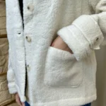 Veste/Manteau bouclette femme boutonnée - ecru - 38