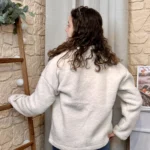 Veste/Manteau bouclette femme boutonnée - ecru - 38