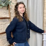 Veste/Manteau bouclette femme boutonnée - marine - 38