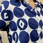 Robe chemise imprimée seventies femme « Tendance » - blanc - taille-unique
