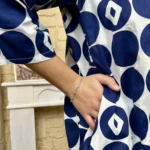 Robe chemise imprimée seventies femme « Tendance » - blanc - taille-unique