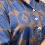 Robe chemise imprimée seventies femme « Tendance » - marron - taille-unique