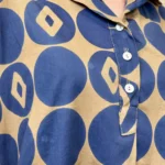 Robe chemise imprimée seventies femme « Tendance » - camel - taille-unique