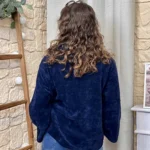 Chemise en velours femme - marine - taille-unique
