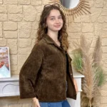 Chemise en velours femme - marron - taille-unique