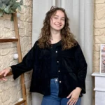 Chemise en velours femme - noir - taille-unique