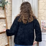 Chemise en velours femme - noir - taille-unique