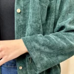 Chemise en velours femme - vert-sapin - taille-unique