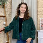 Chemise en velours femme - vert-sapin - taille-unique