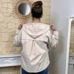 Imper court zippé à capuche femme - beige - taille-unique