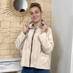 Imper court zippé à capuche femme - beige - taille-unique
