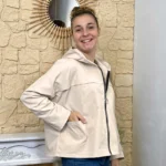 Imper court zippé à capuche femme - beige - taille-unique