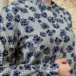 Chemise vichy fleurie femme BY ONE - marine - 38