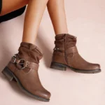 Bottines motardes à brides femme LADY T36–T41 - marron - 41