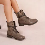 Bottines à lacets et zip femme LADY T36–T41 - taupe - 41