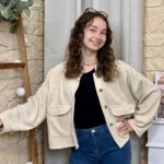 Veste courte velours côtelé femme - beige - taille-unique