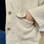 Veste courte velours côtelé femme - beige - taille-unique