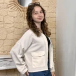 Veste courte velours côtelé femme - ecru - taille-unique
