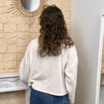 Veste courte velours côtelé femme - ecru - taille-unique