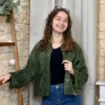 Veste courte velours côtelé femme - kaki - taille-unique