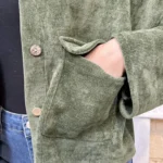 Veste courte velours côtelé femme - kaki - taille-unique