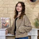 Veste courte velours côtelé femme - taupe - taille-unique