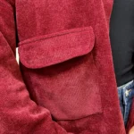 Veste courte velours côtelé femme - bordeaux - taille-unique