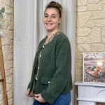 Veste boutons fantaisie femme - kaki - taille-unique