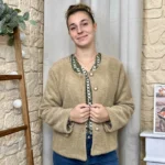 Veste boutons fantaisie femme - taupe - taille-unique