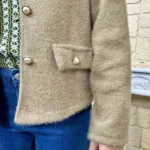 Veste boutons fantaisie femme - taupe - taille-unique