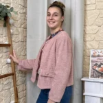 Veste boutons fantaisie femme - rose-pale - taille-unique