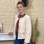 Veste boutons fantaisie femme - beige - taille-unique