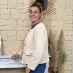 Veste boutons fantaisie femme - beige - taille-unique