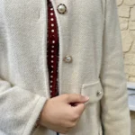 Veste boutons fantaisie femme - beige - taille-unique
