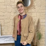 Veste boutons fantaisie femme - camel - taille-unique