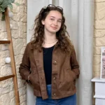 Veste suédine unie femme - marron - curvy