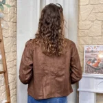 Veste suédine unie femme - marron - curvy