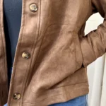 Veste suédine unie femme - marron - curvy