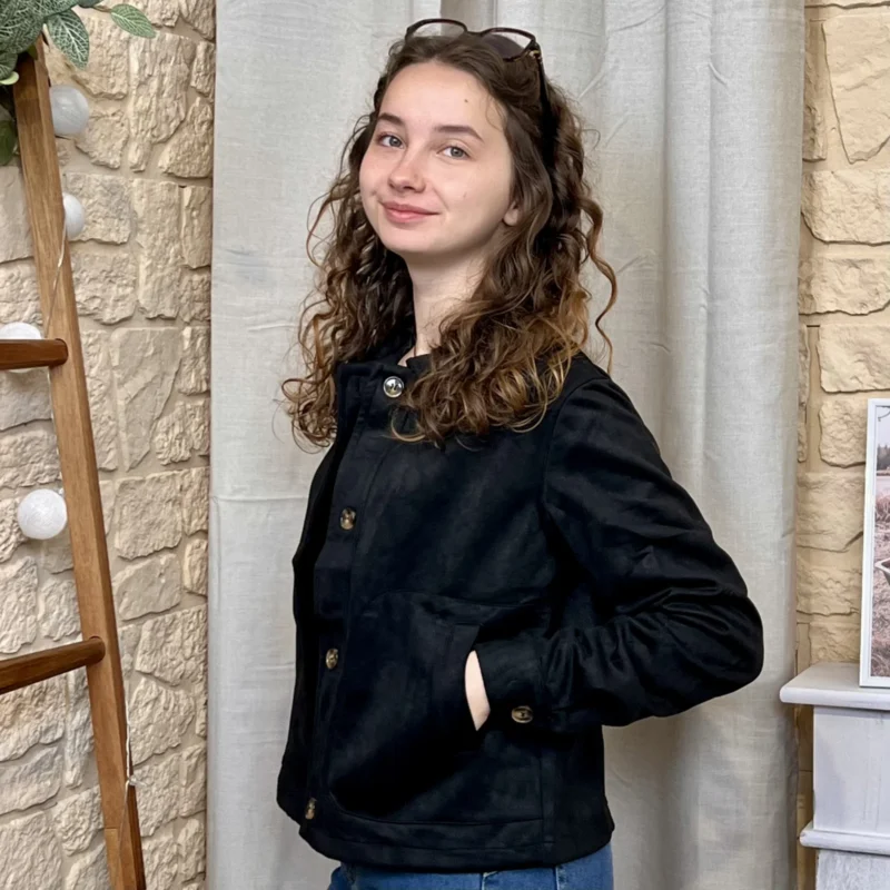 Veste suédine unie femme - noir - 38