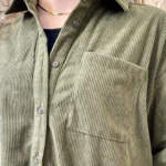 Chemise veste velours côtelé unie femme - kaki - 38