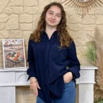 Chemise veste velours côtelé unie femme - marine - 38