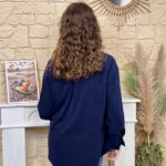 Chemise veste velours côtelé unie femme - marine - 38