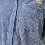 Chemise veste velours côtelé unie femme - marine - 38