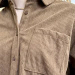 Chemise veste velours côtelé unie femme - marron - 38