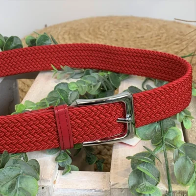 V697- Ceinture élastiquée - rouge - sans-taille