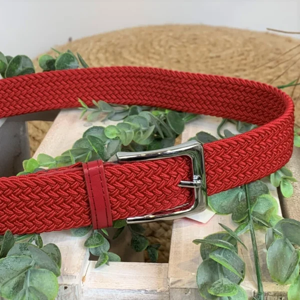 V697- Ceinture élastiquée - rouge - sans-taille