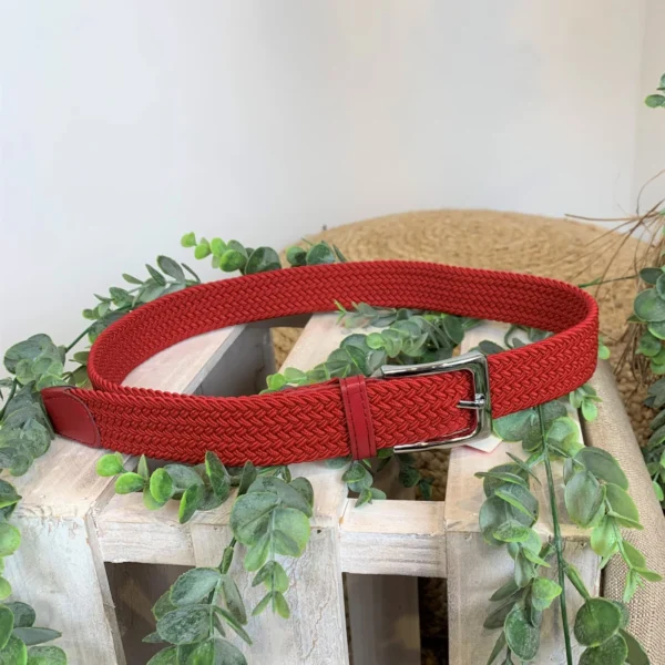 V697- Ceinture élastiquée - rouge - sans-taille